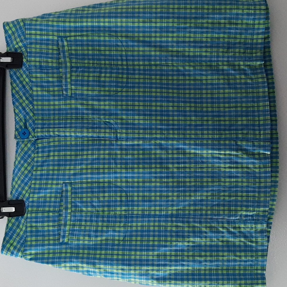 Blue and green striped skort -10